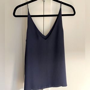 Grana 100% Silk Tank in Navy Blue
